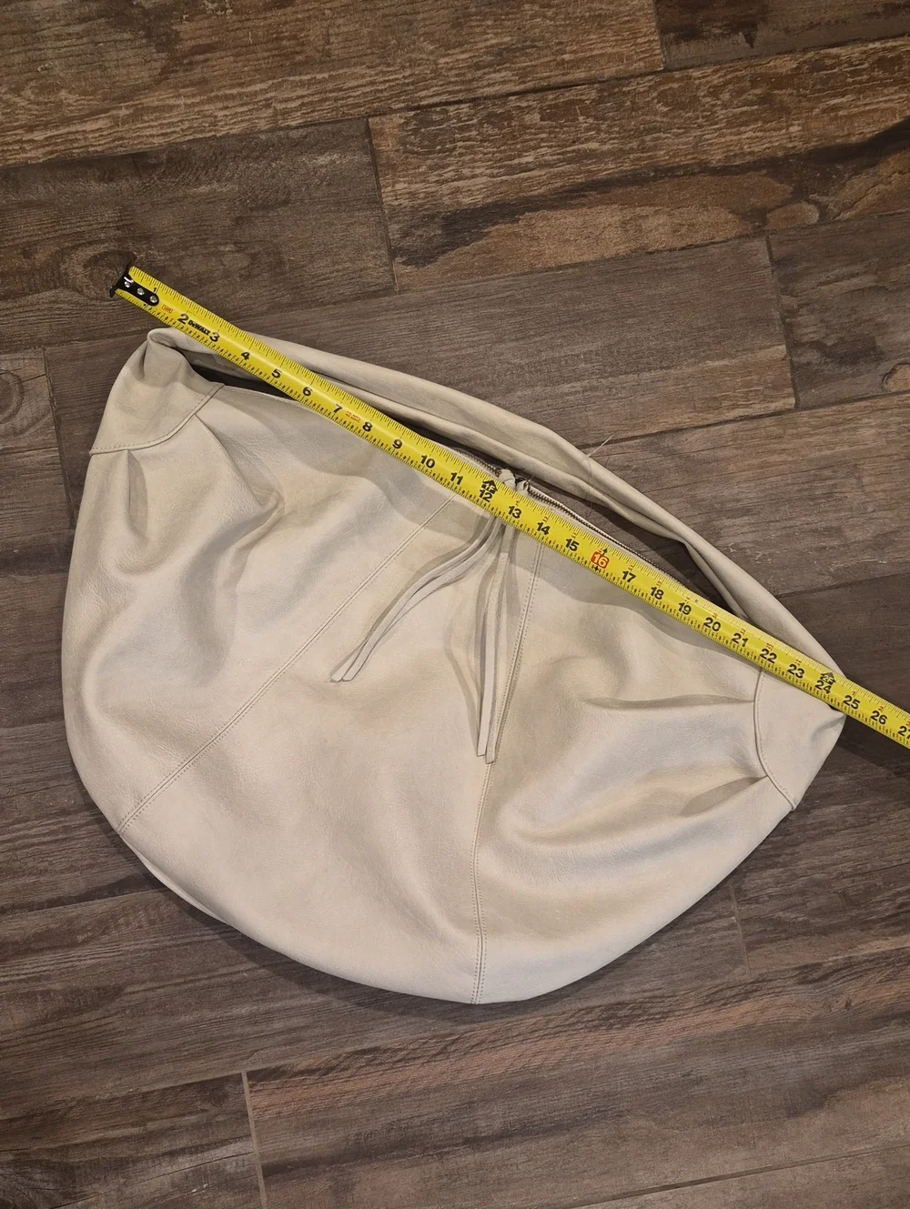 Free People Ivory Vegan Leather Slouchy Hobo Carryall Shoulder Crossbody Bag